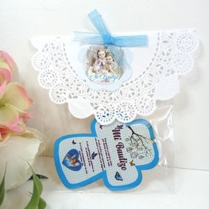 Mi bautizo niño recuerdos. Fridge blue Wooden Cross Boy Baptism Party Favors